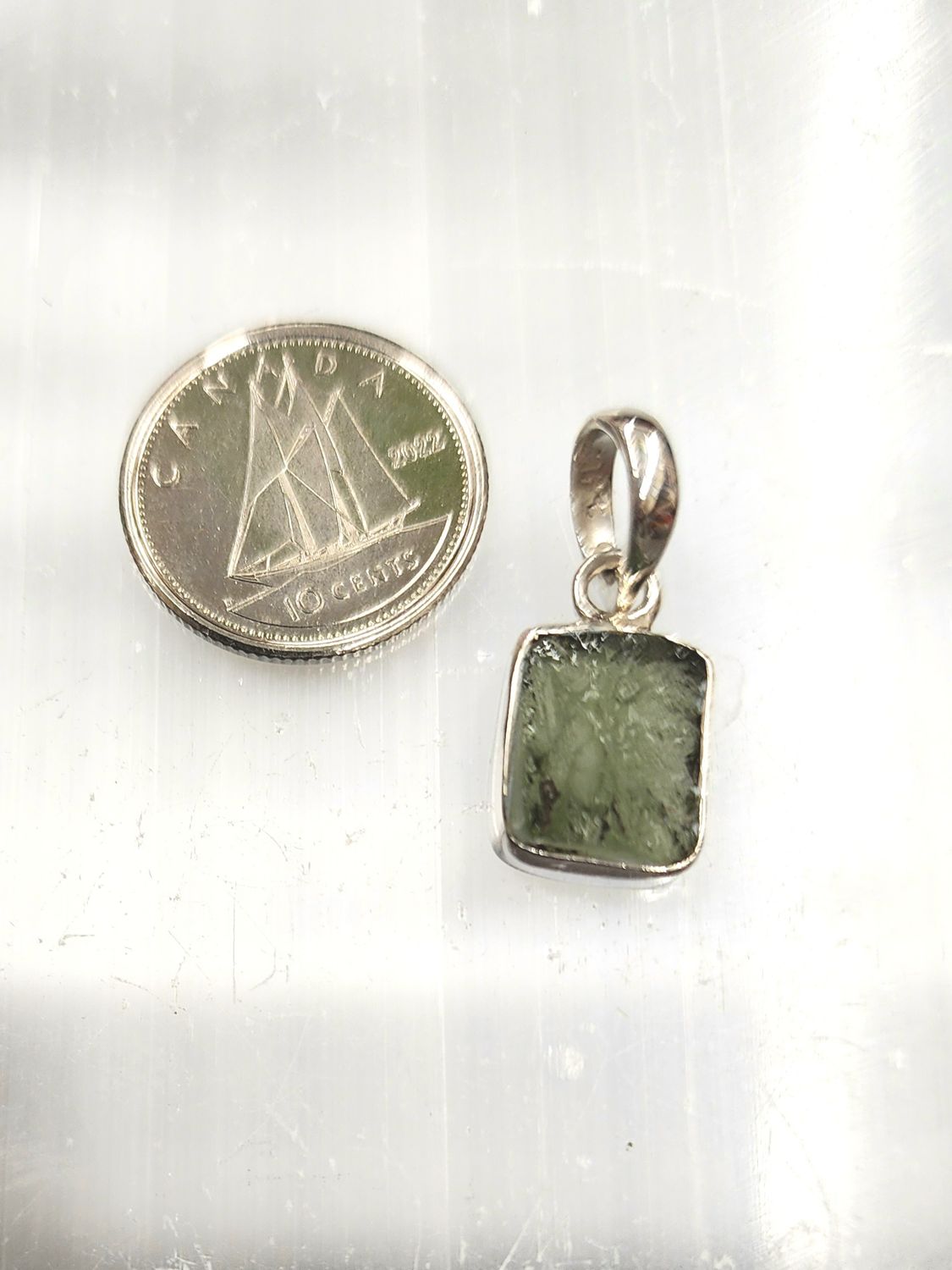 Moldavite Pendant J - Sterling Silver .925