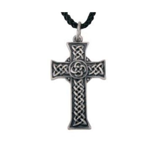 Celtic Cross Pendant  w Cord Stainless Steel 1.5&quot;