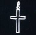 Cross Cut-out Pendant Sterling Silver 1.25&quot;
