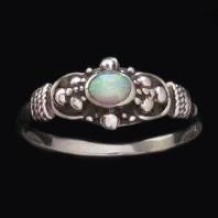 Australian Opal Sterling Silver Ring Size 3