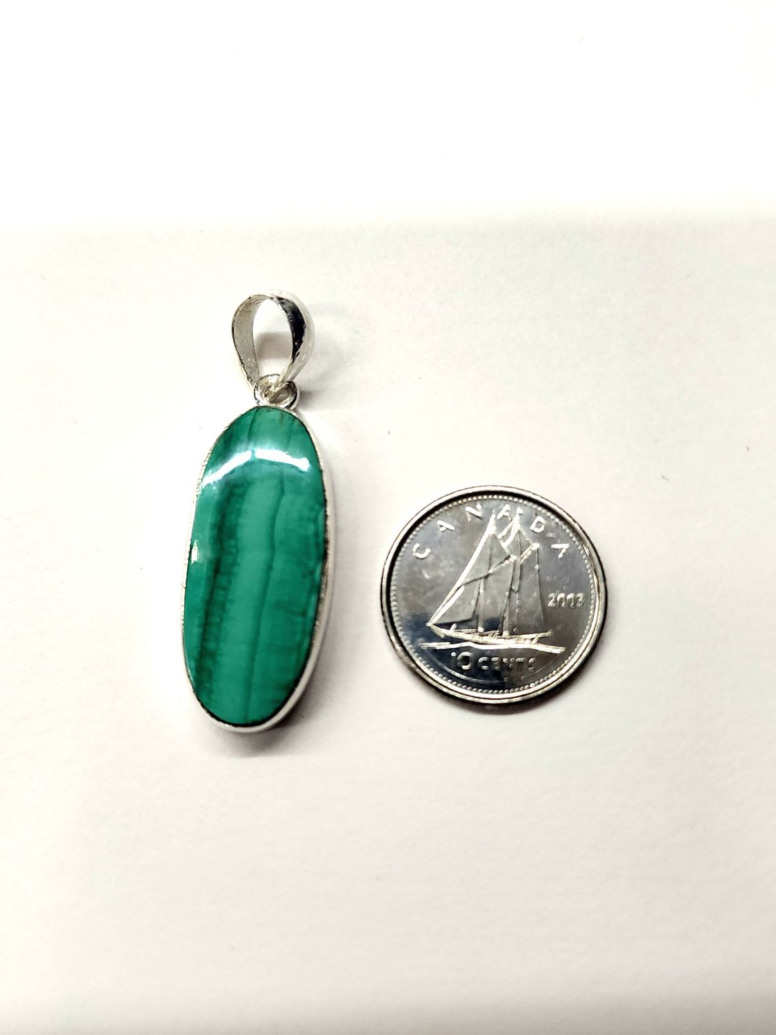 Malachite Pendant E Sterling Silver
