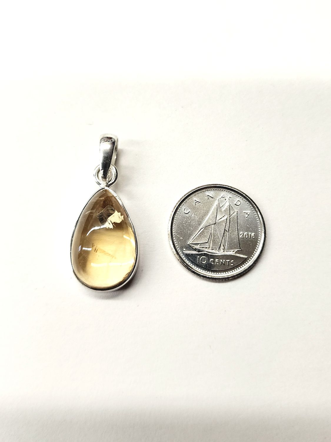 Citrine Pendant Sterling Silver