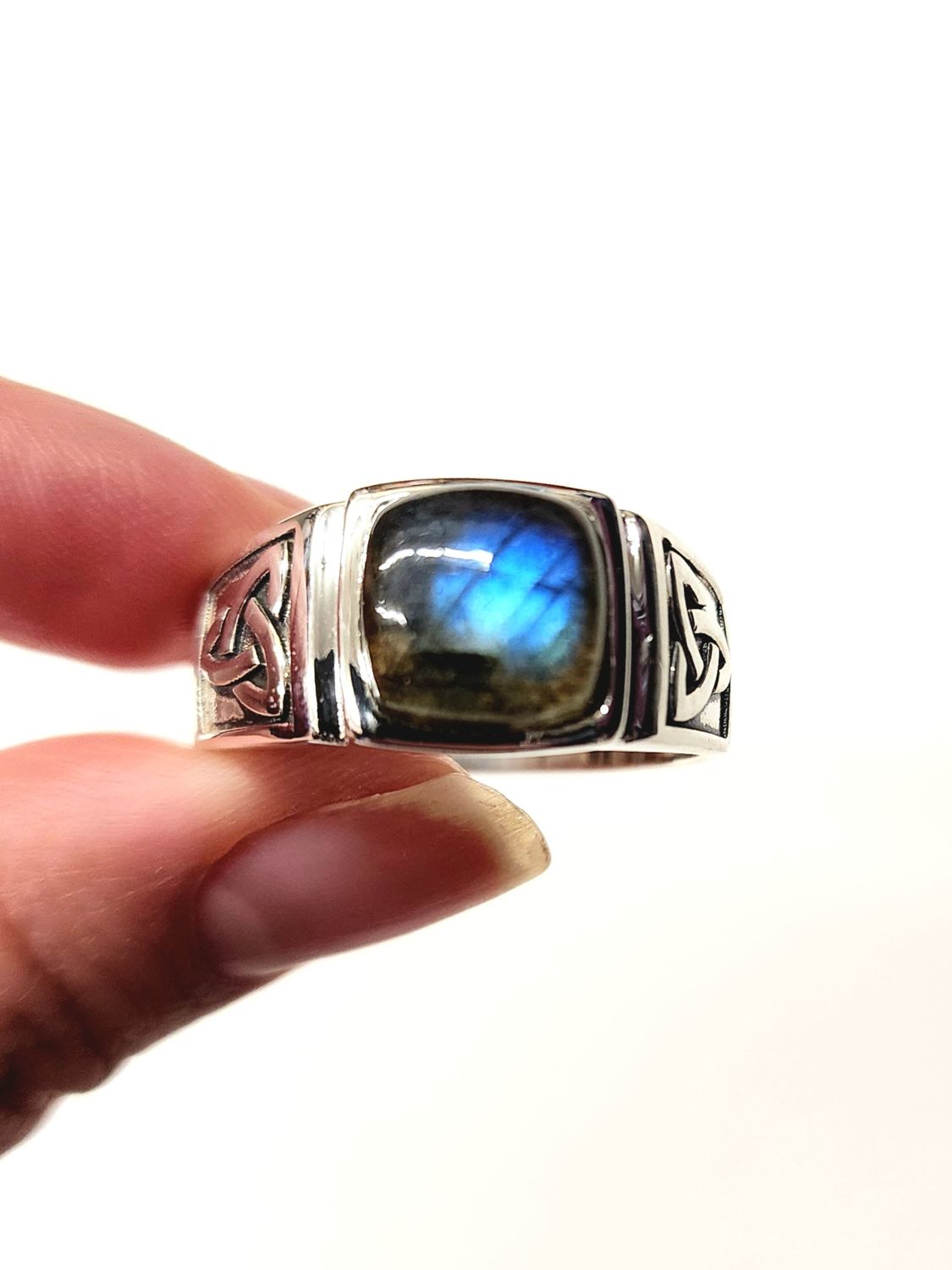 Labradorite .925 Sterling Silver Men&#39;s Ring 14