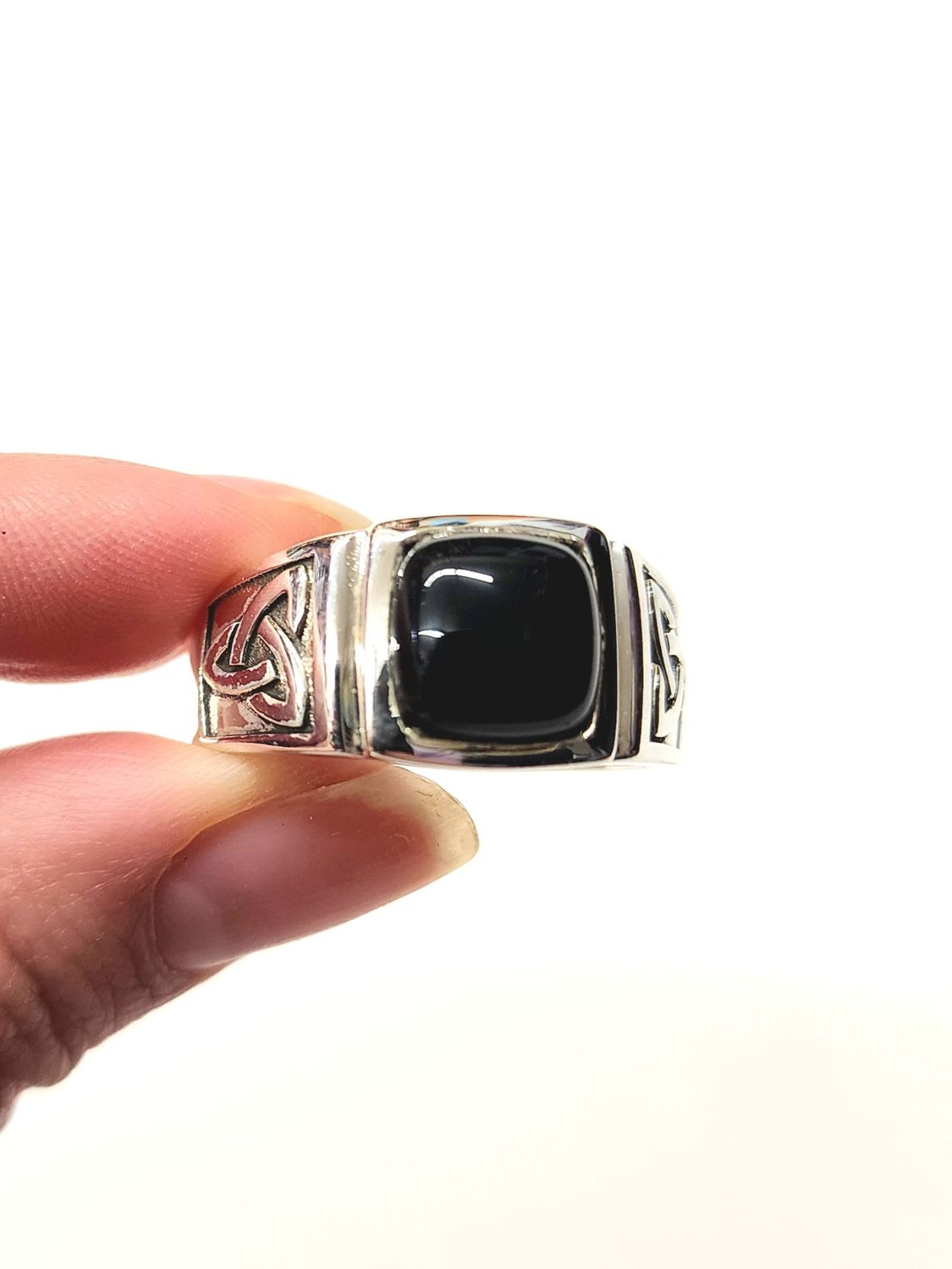 Black Onyx .925 Sterling Silver Men&#39;s Ring 13