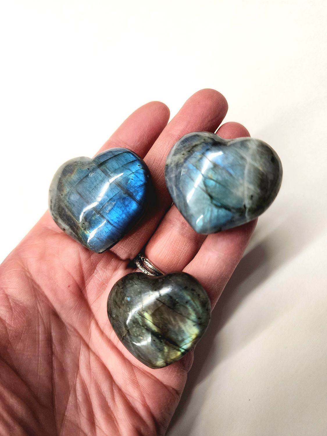 Labradorite Mini Hearts $13