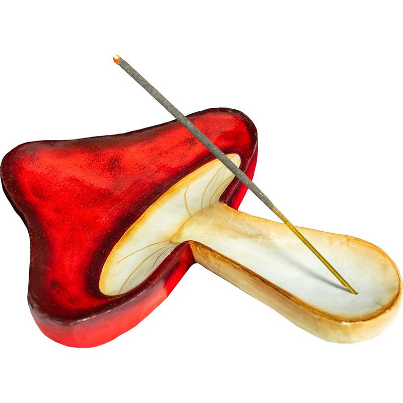 Wood Stick Incense Holder - Mushroom