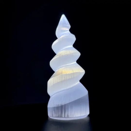 Selenite Unicorn Horn 4&quot;