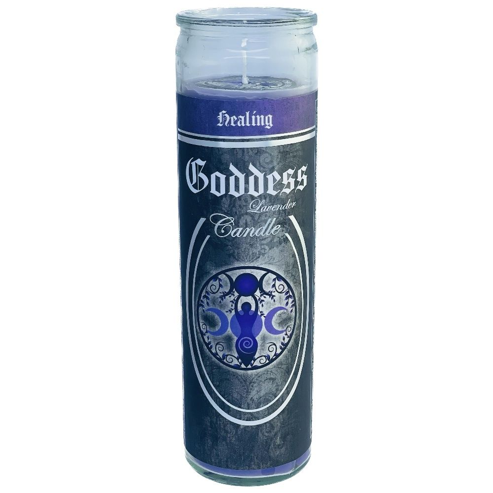 Glass Ritual Candle -Goddess -Lavender - 8&quot;