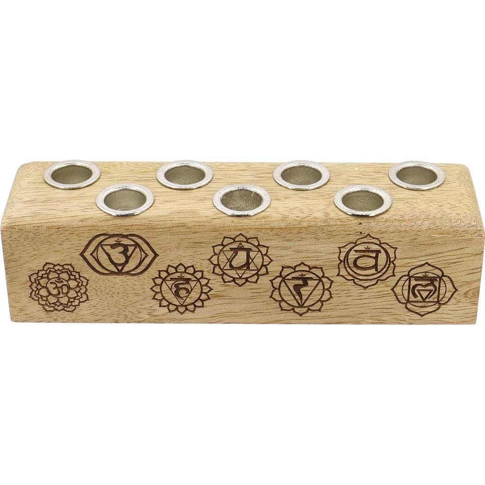 Mini Candle Holder -- 7 Chakra 1.5&quot; x 6&quot;