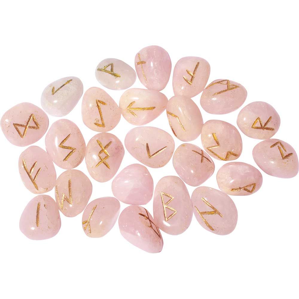 Runes Rose Quartz &amp; Velvet Bag