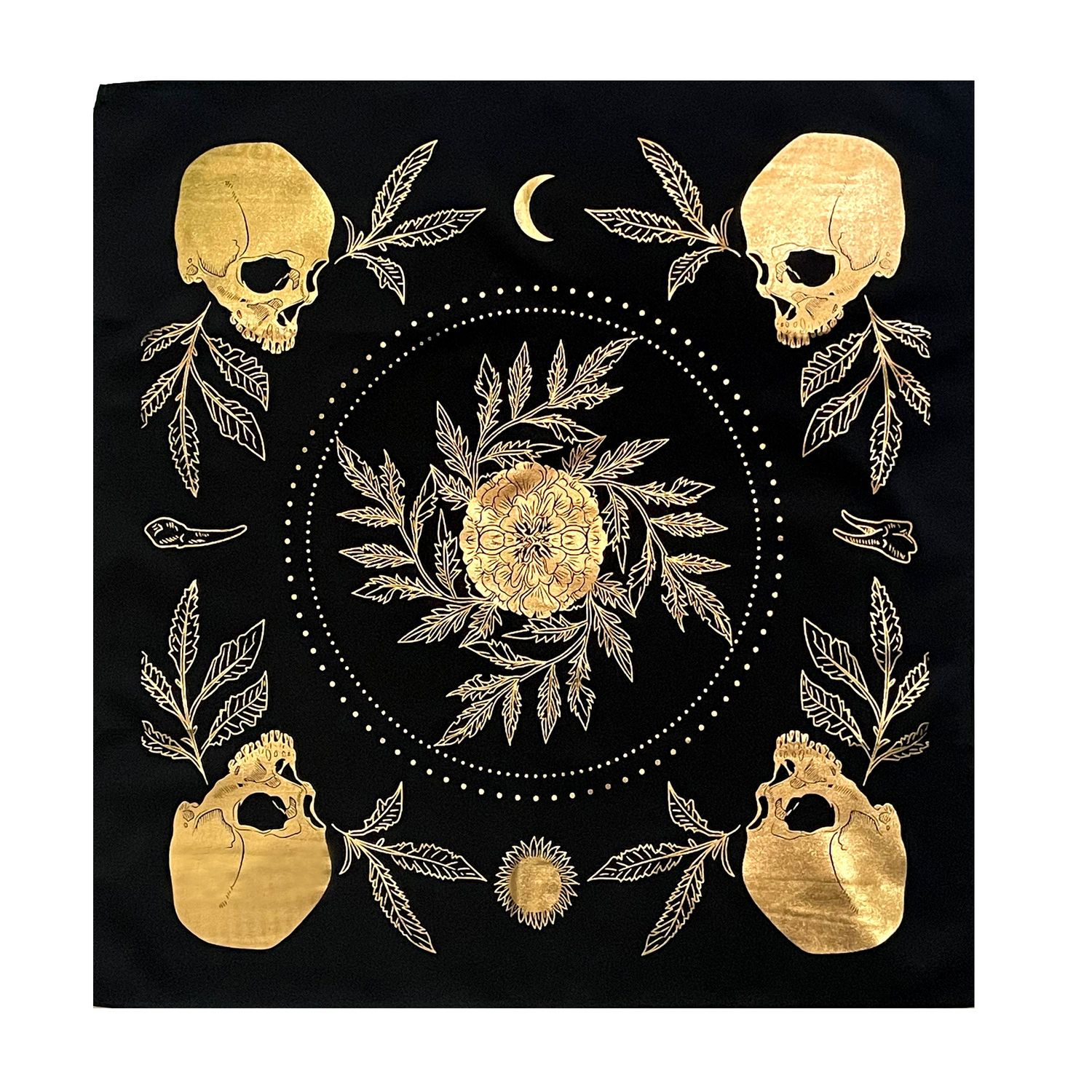 Tarot / Altar Cloth: Teeth and Bone