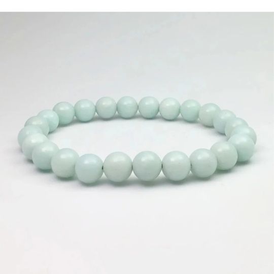 Large Amazonite Bracelet 8MM - 8-8.5&quot;
