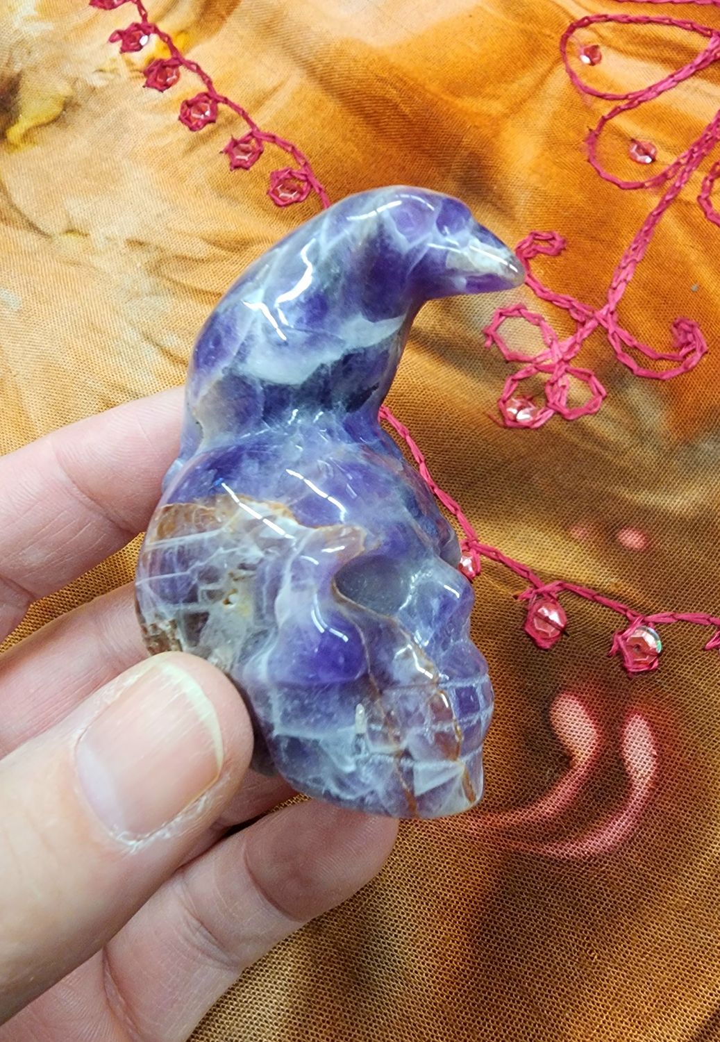 Amethyst Ravens on Skulls