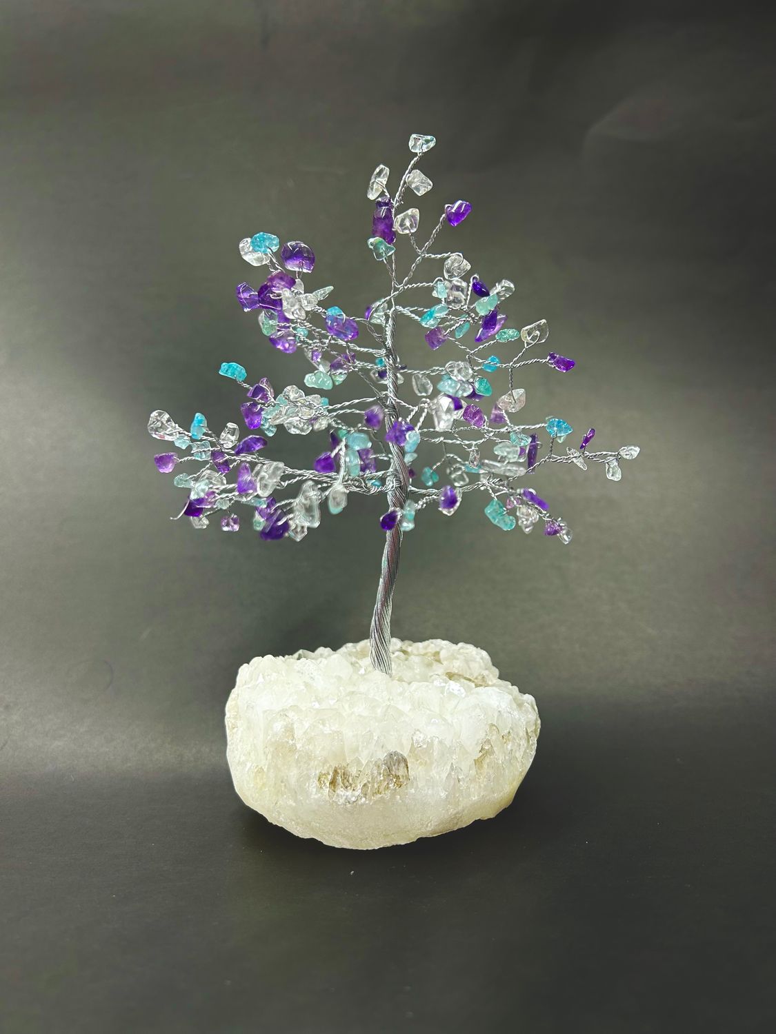 Topaz, Clear Quartz, Amethyst Gem Tree