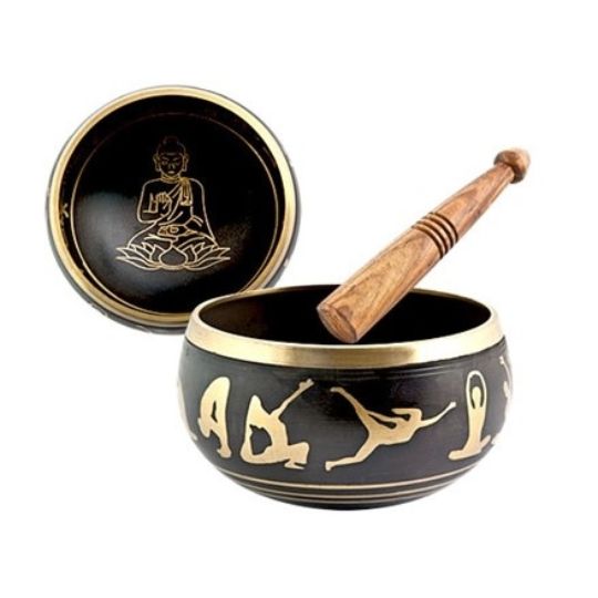 Yoga (Black)  Singing Bowl  4 in. (Heart Chakra) F note