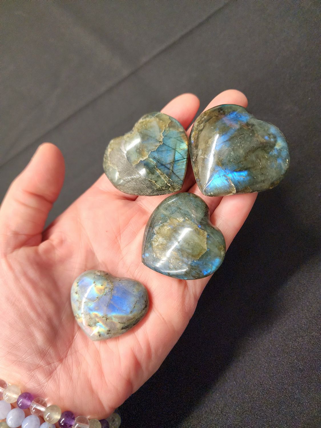 Labradorite Mini Hearts