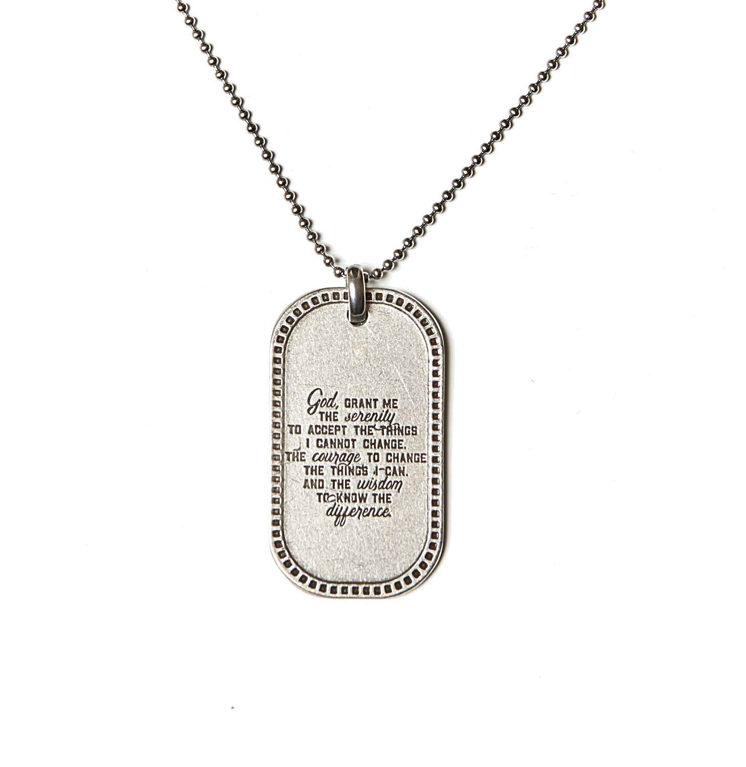 Serenity Prayer - Stainless Steel Dog Tag 2&quot;x1&quot;