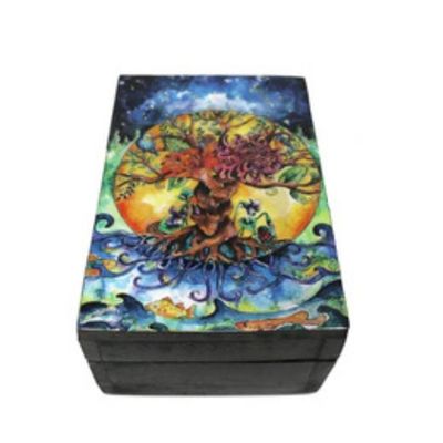 Wooden Tree of Life Box (Black)