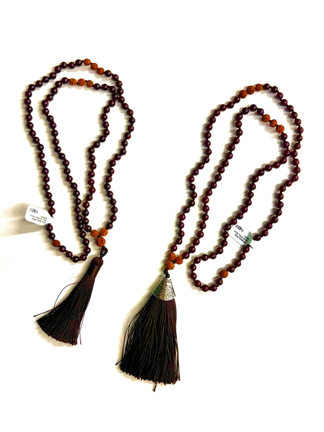 Rudraksha With Garnet Mala (6mm beads)