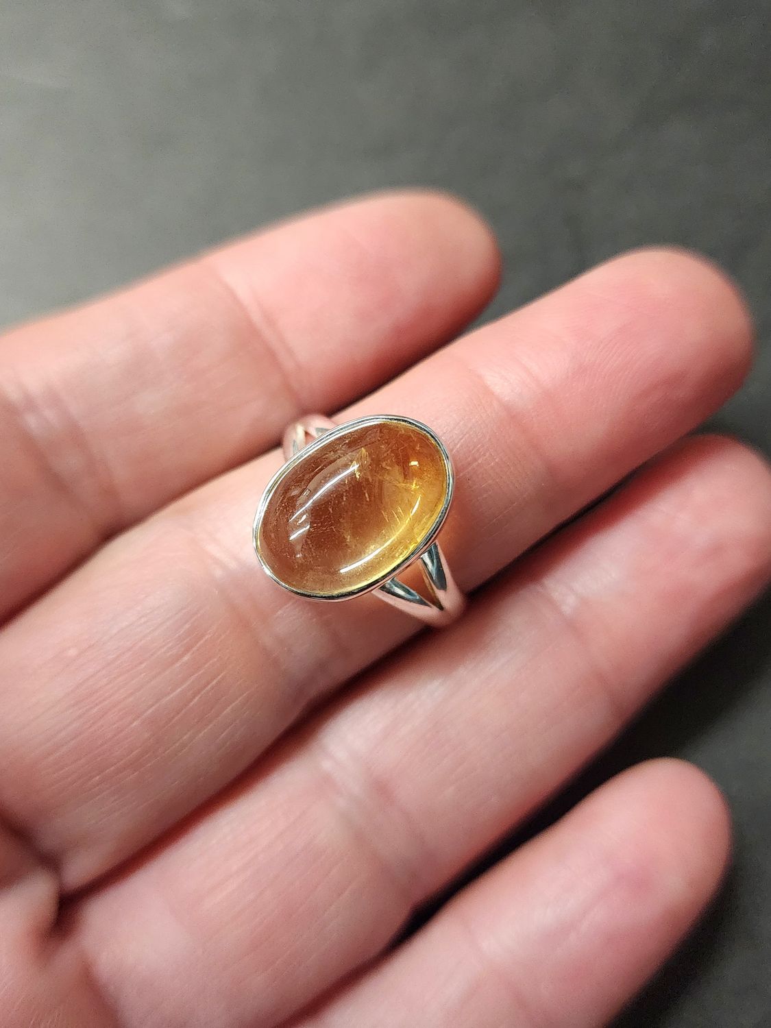 Citrine Ring A - Size 8 Sterling Silver