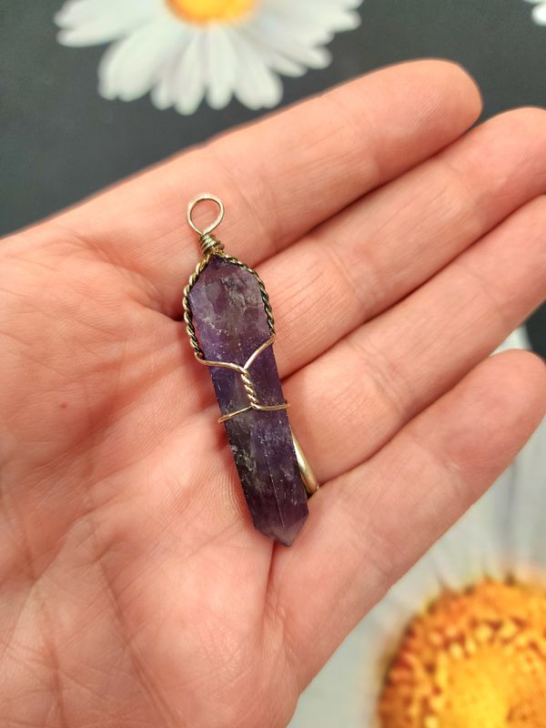 Amethyst Point Wrapped Pendants
