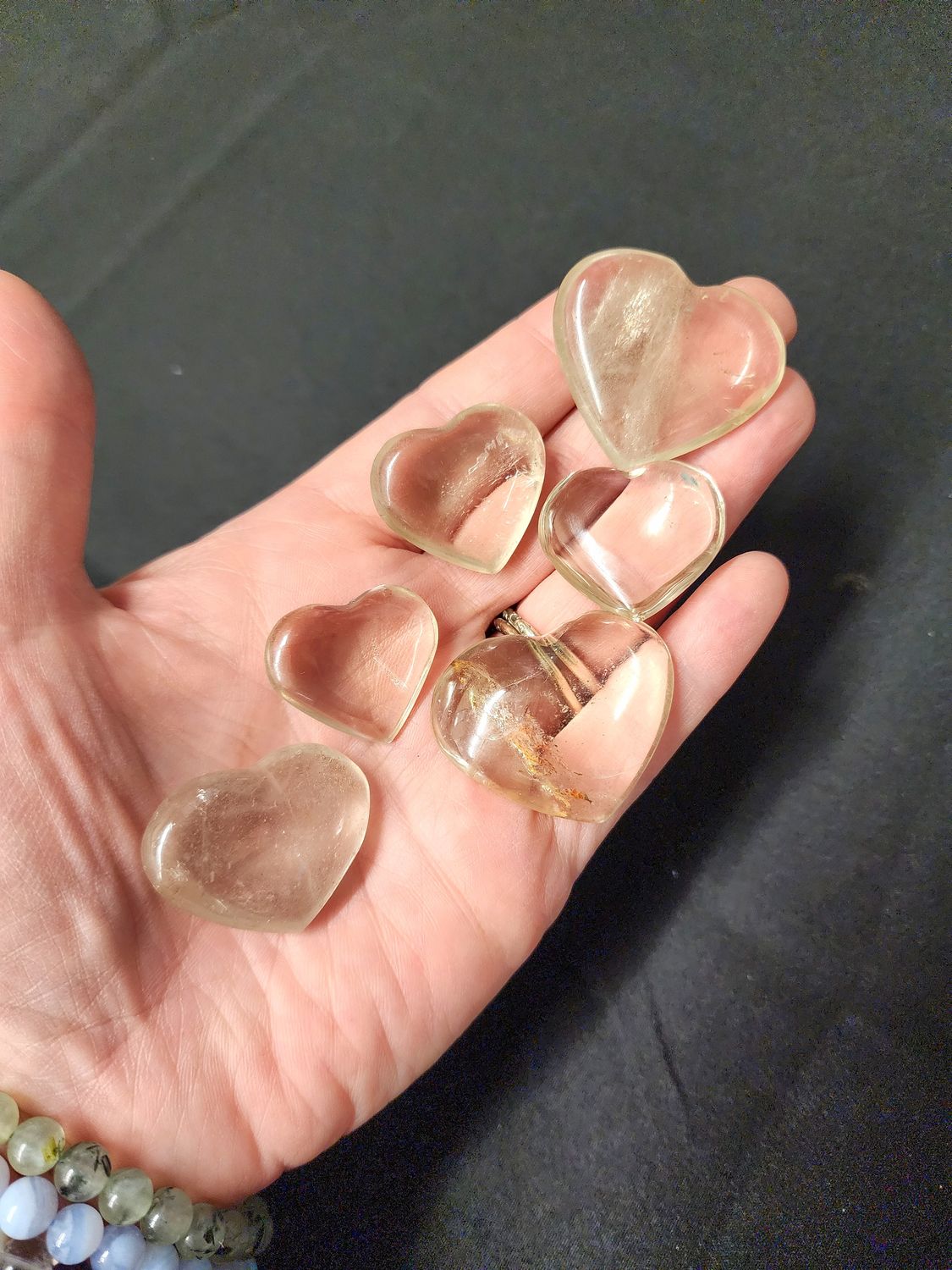 Smoky Quartz Hearts