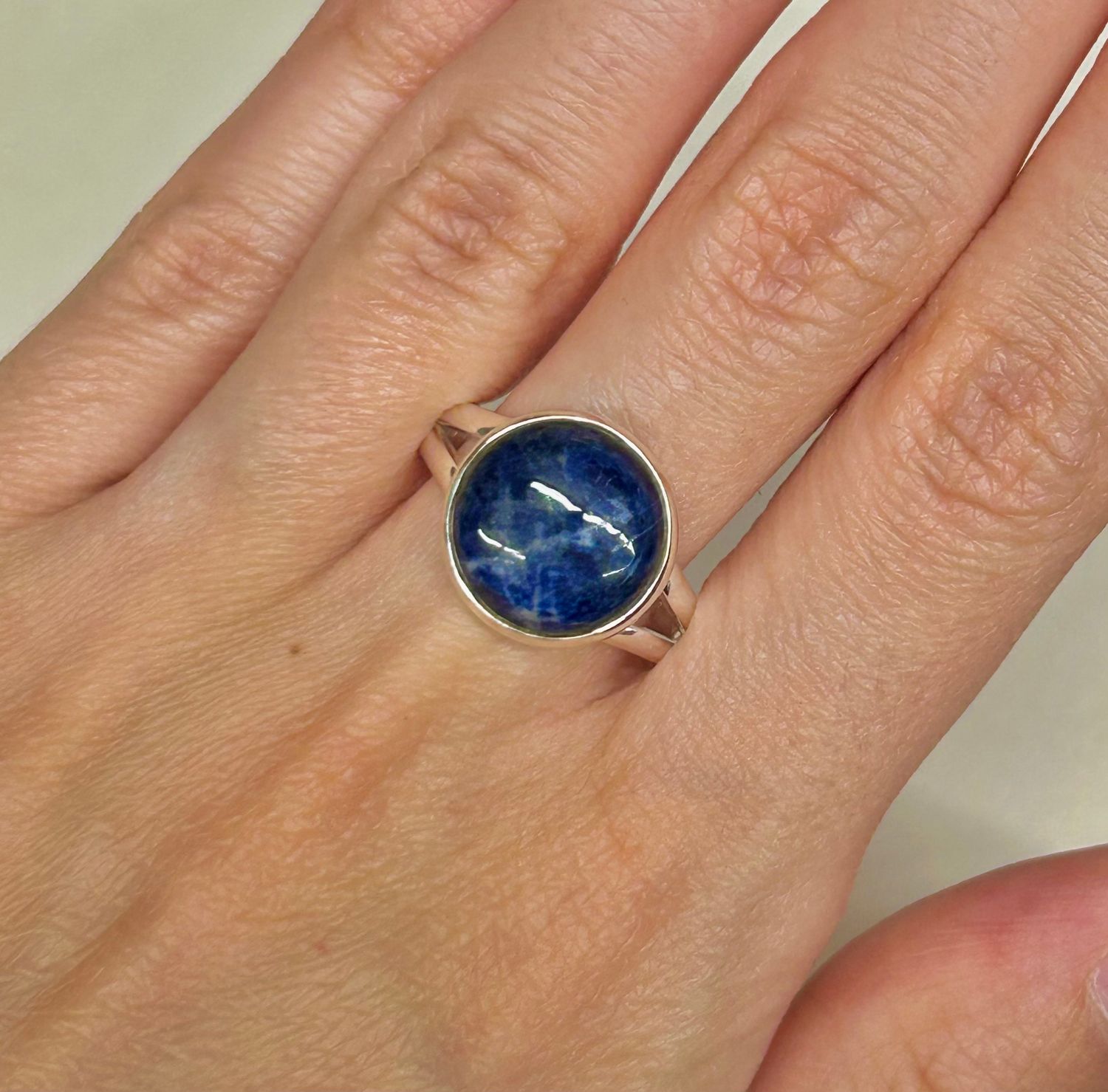 Sodalite Ring - Size 9 Sterling Silver