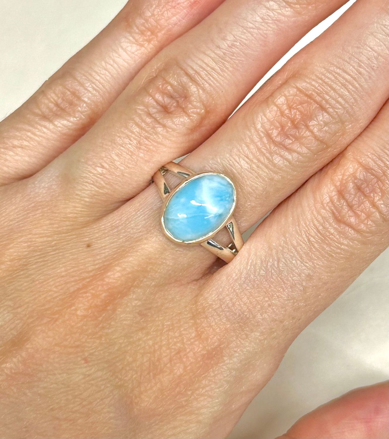 Larimar Ring A - Size 9 Sterling Silver