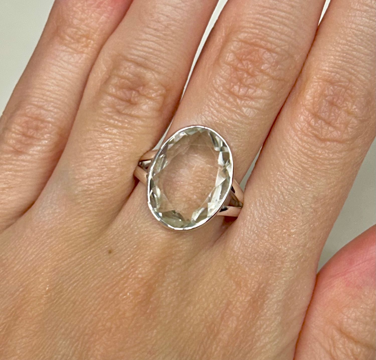 Clear Quartz Ring A - Size 9 Sterling Silver