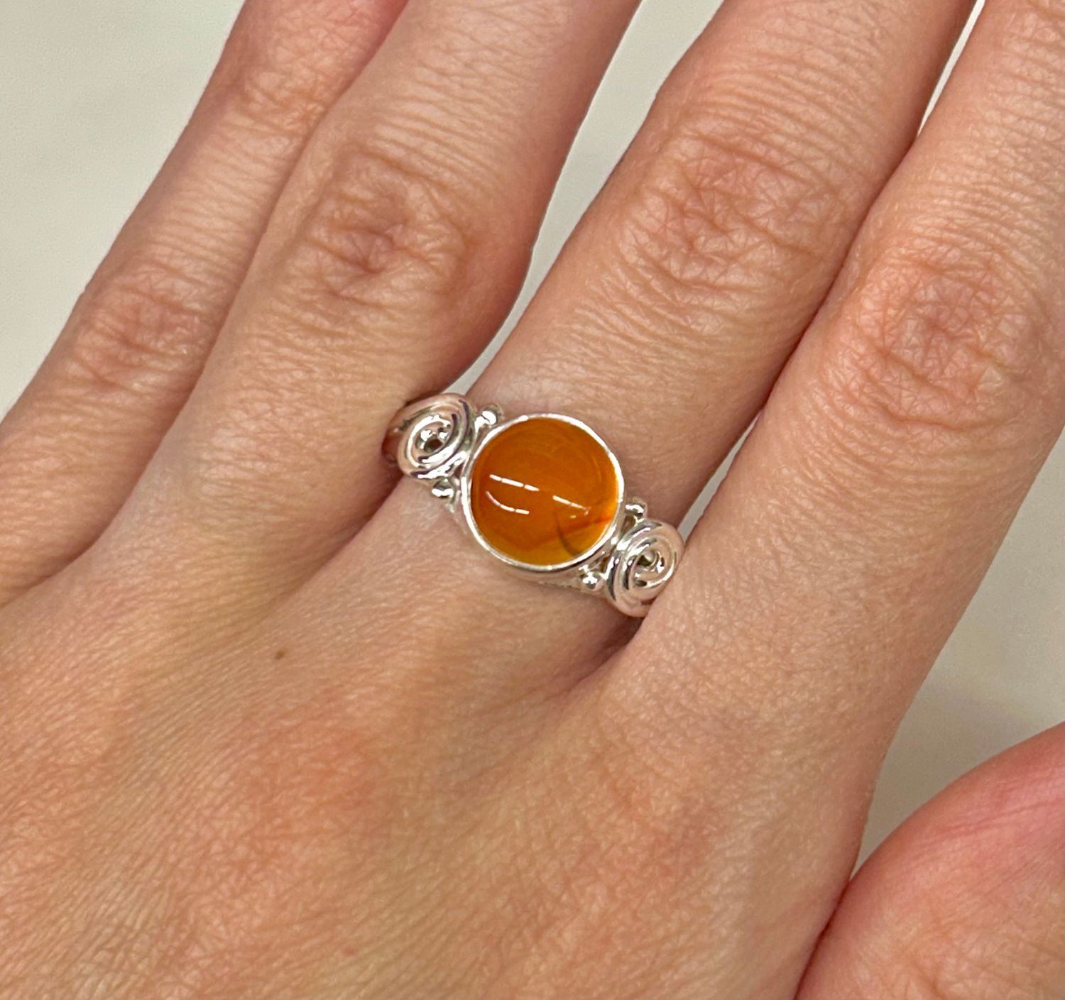 Carnelian Ring B - Size 10 Sterling Silver
