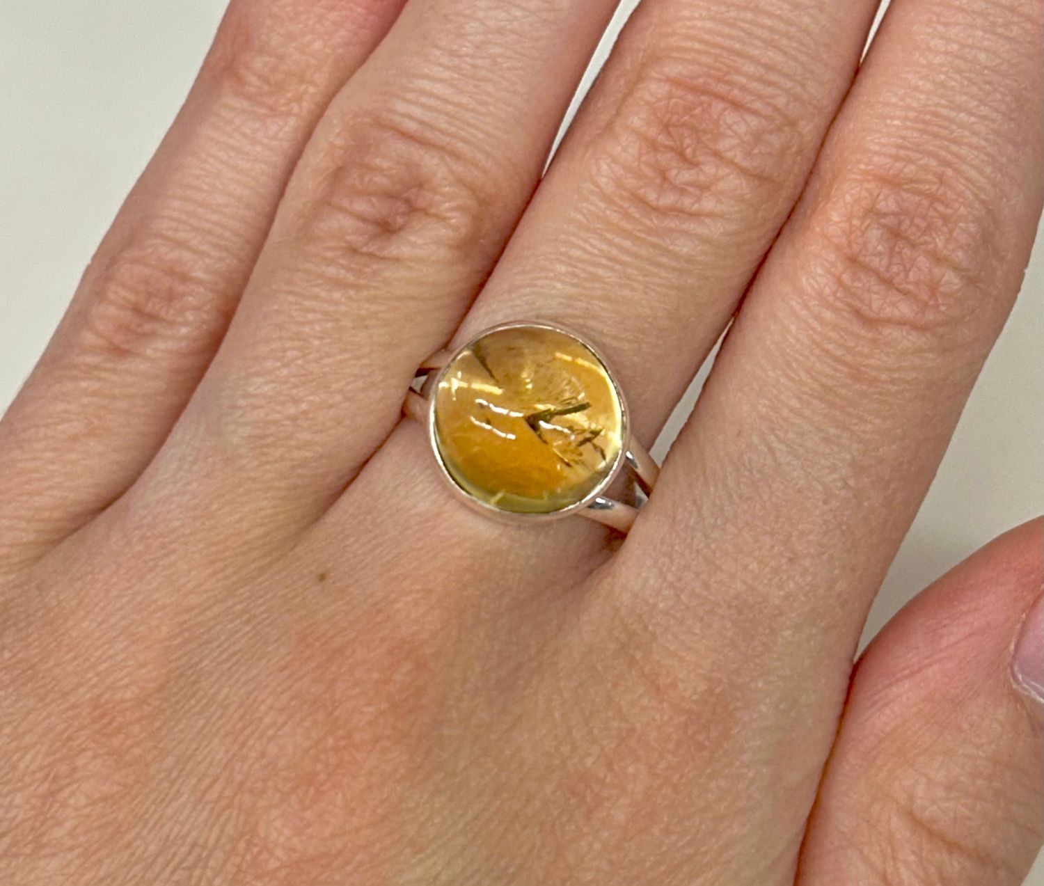 Citrine Ring C - Size 9 Sterling Silver