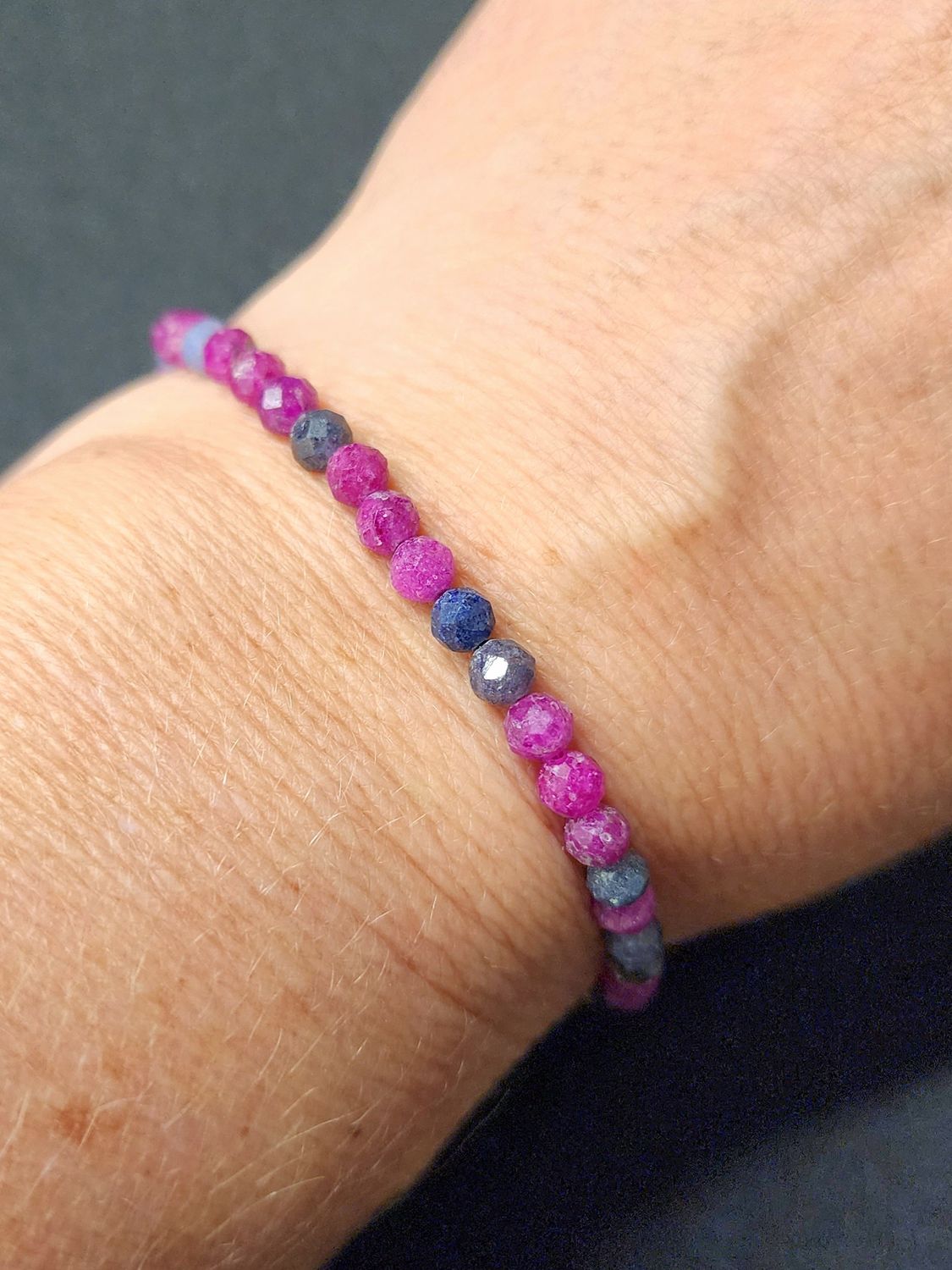 Ruby and Sapphire Faceted Bracelet 4MM