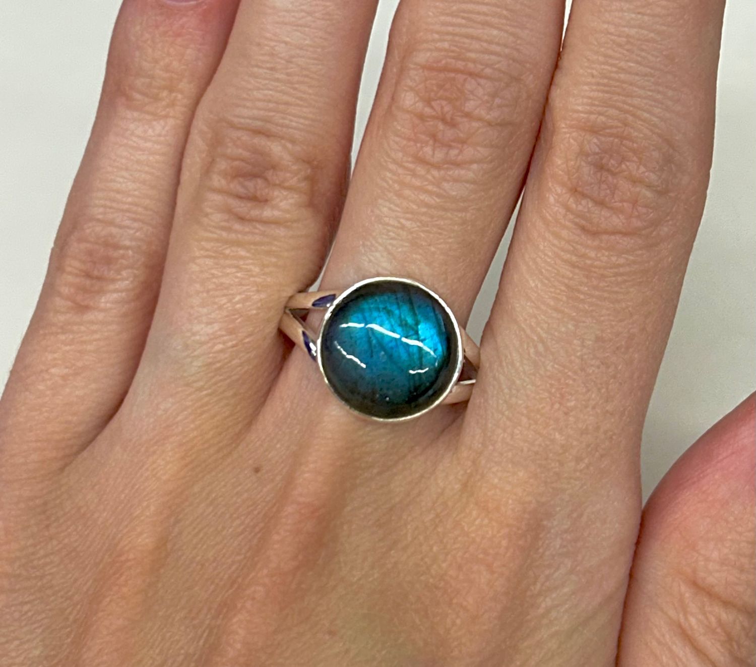 Labradorite Ring  E - Size 10 Sterling Silver