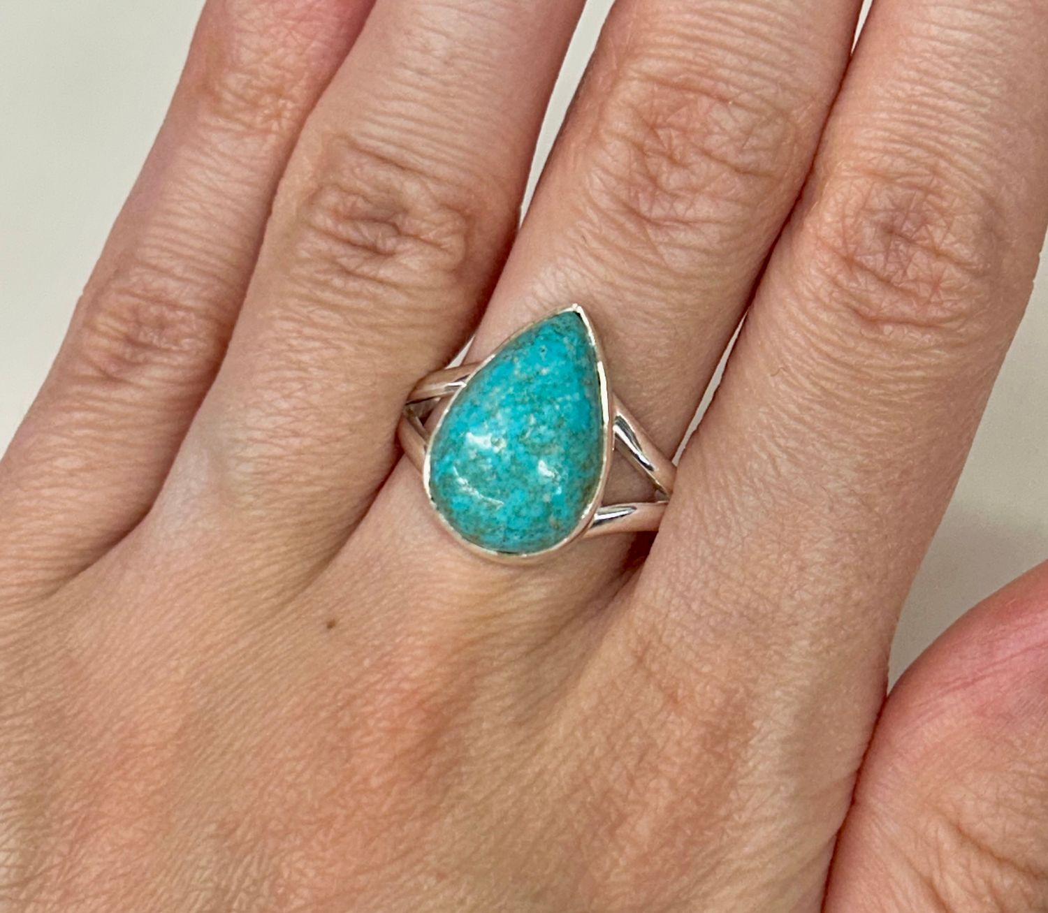 Turquoise Ring - Size 10 Sterling Silver