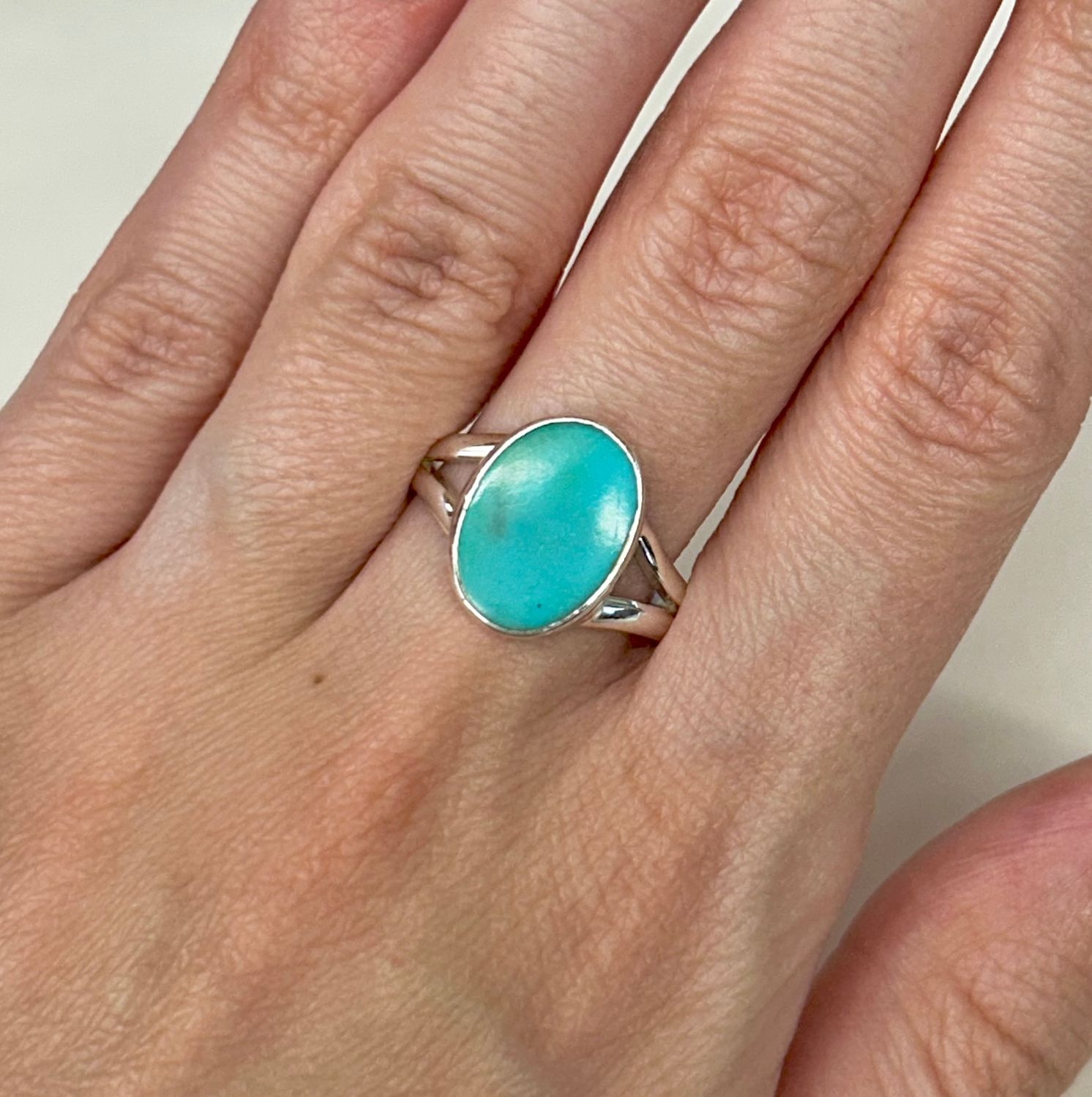 Turquoise Ring  A - Size 9 Sterling Silver