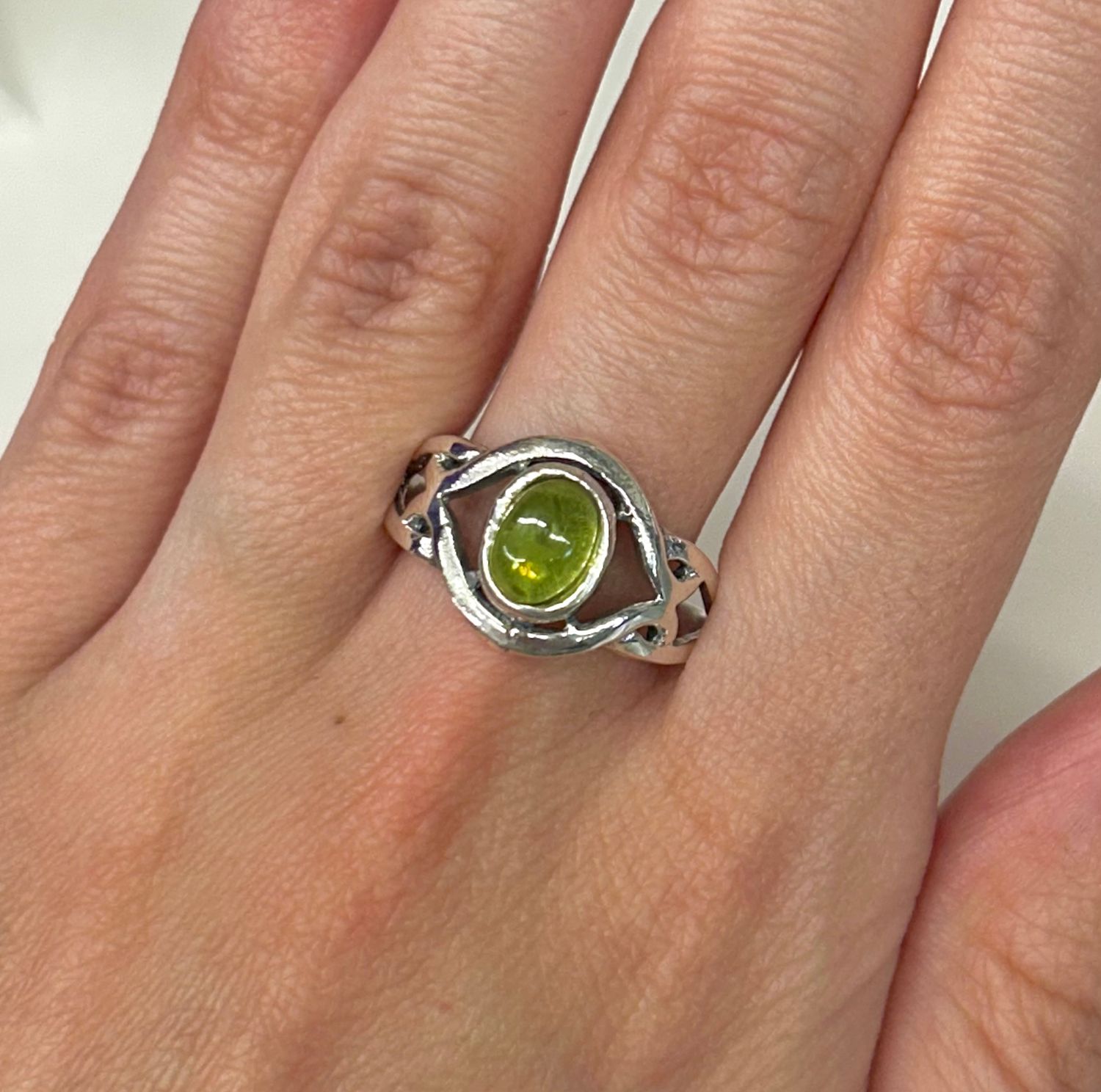 Peridot Ring A - Size 9 Sterling Silver
