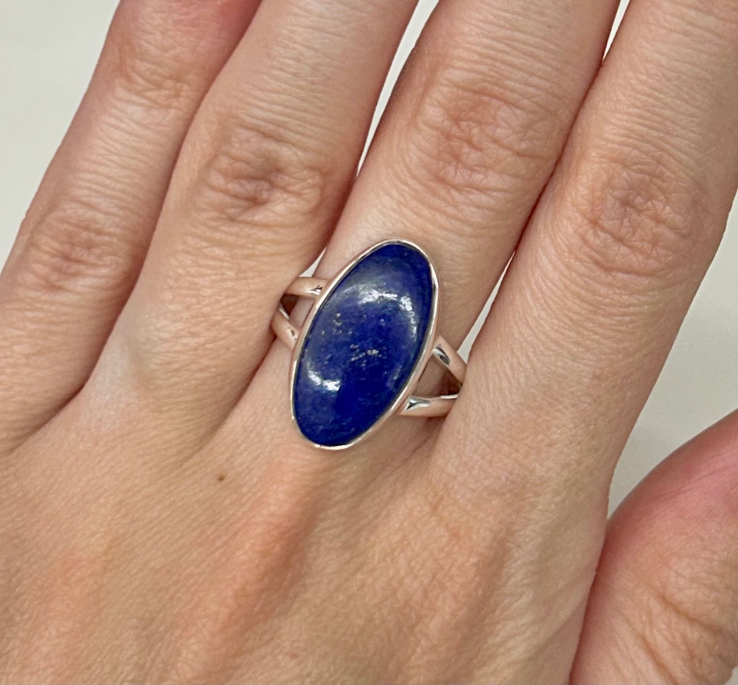 Lapis Lazuli Ring  D - Size 8 Sterling Silver