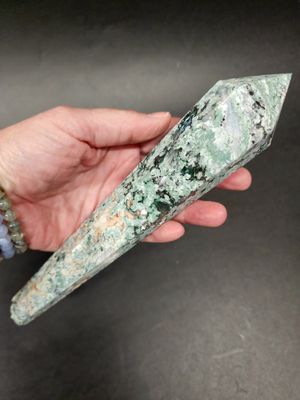 Moss Agate Spear / Sword / Point 9&quot;