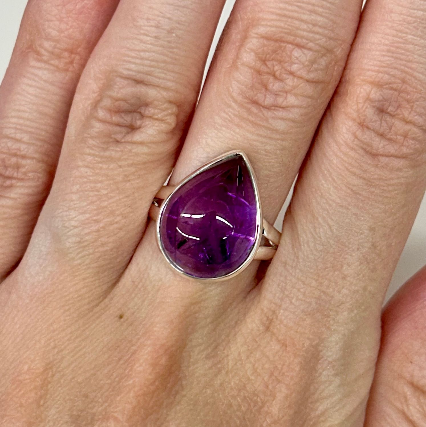 Amethyst Ring C - Size 8 Sterling Silver