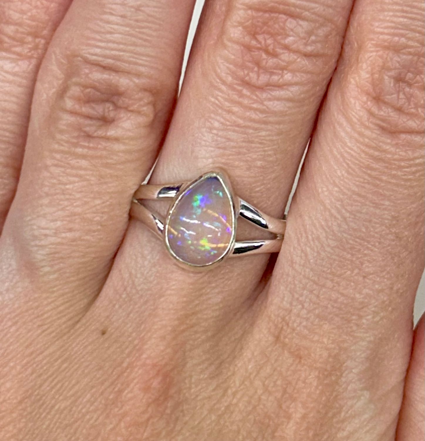 Ethiopian Opal Ring A - Size 10 Sterling Silver