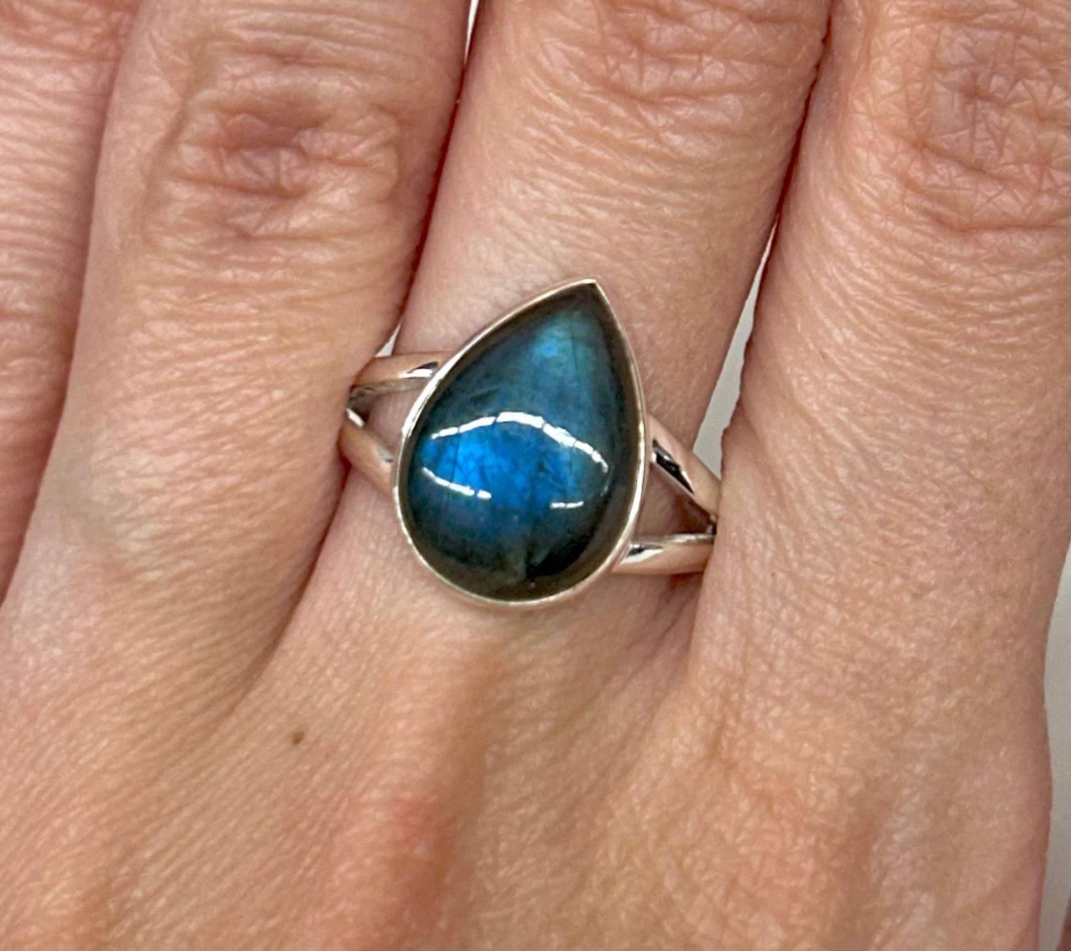Labradorite Ring C - Size 8 Sterling Silver