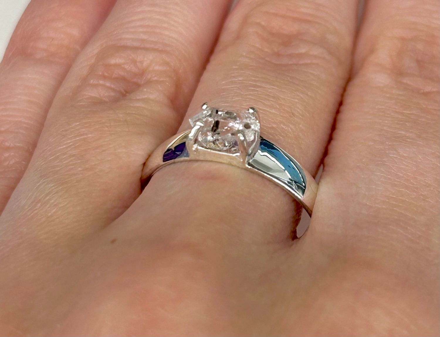 Herkimer Diamond Ring - Size 9 Sterling Silver