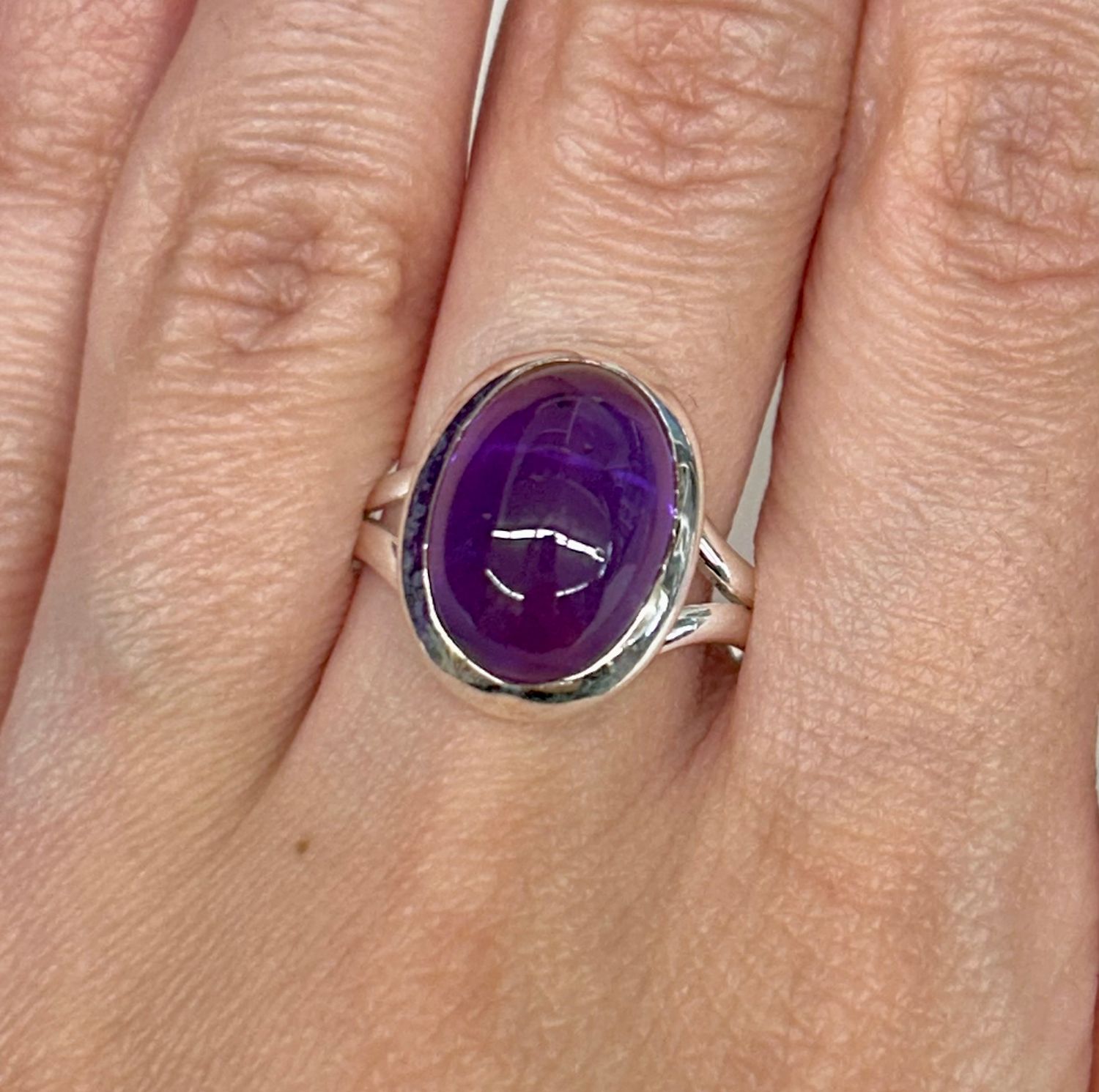 Amethyst Ring B - Size 9 Sterling Silver