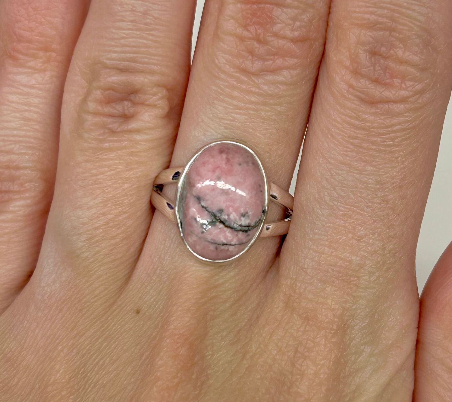Rhodonite Ring - Size 6 Sterling Silver