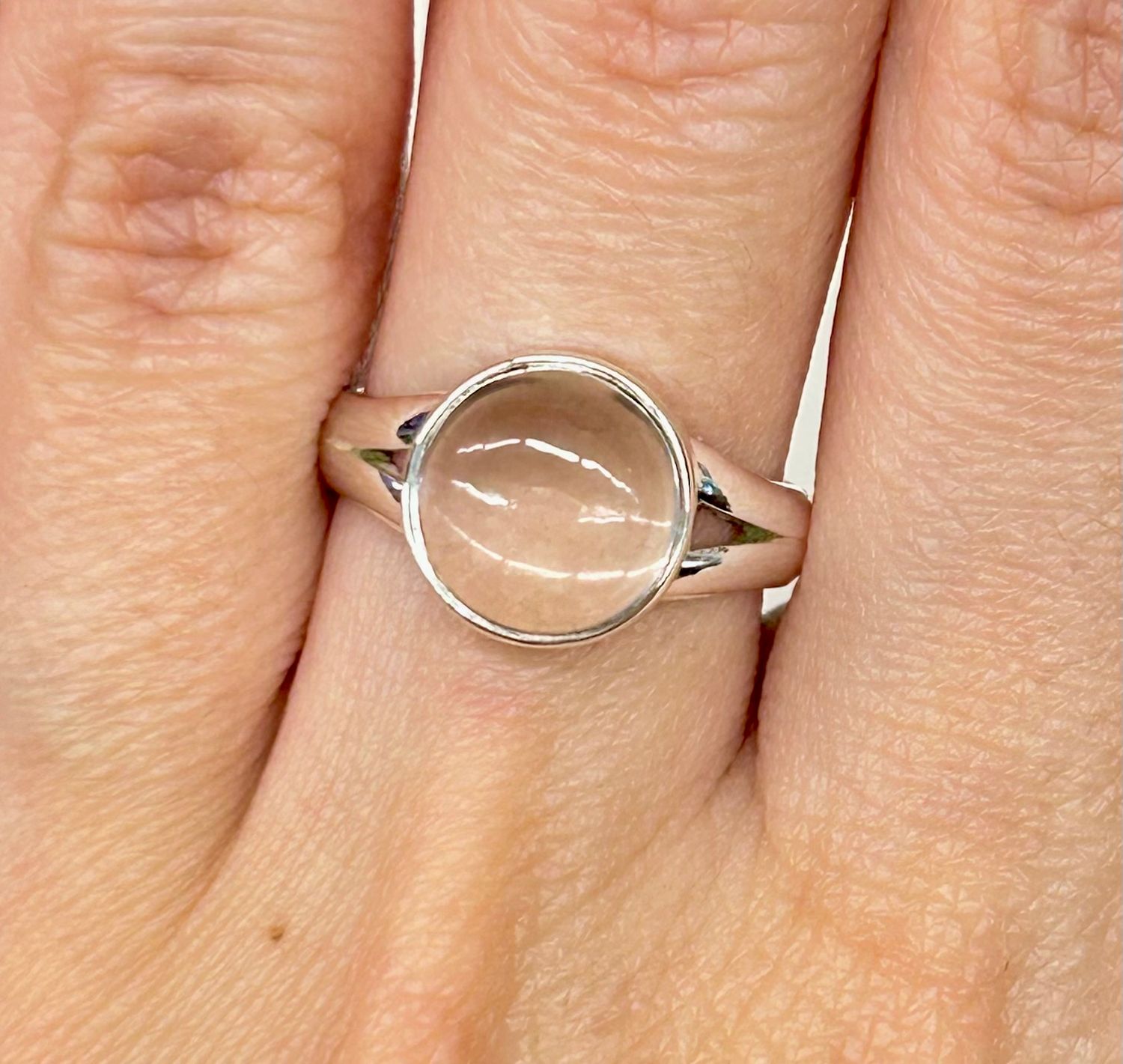 Rose Quartz Ring - Size 5 Sterling Silver