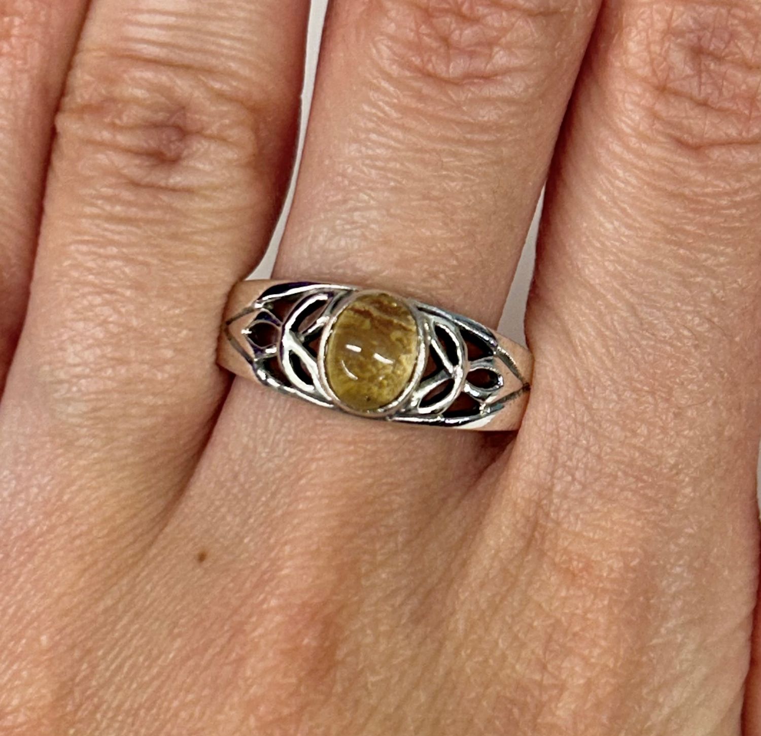 Citrine Ring C - Size 10 Sterling Silver