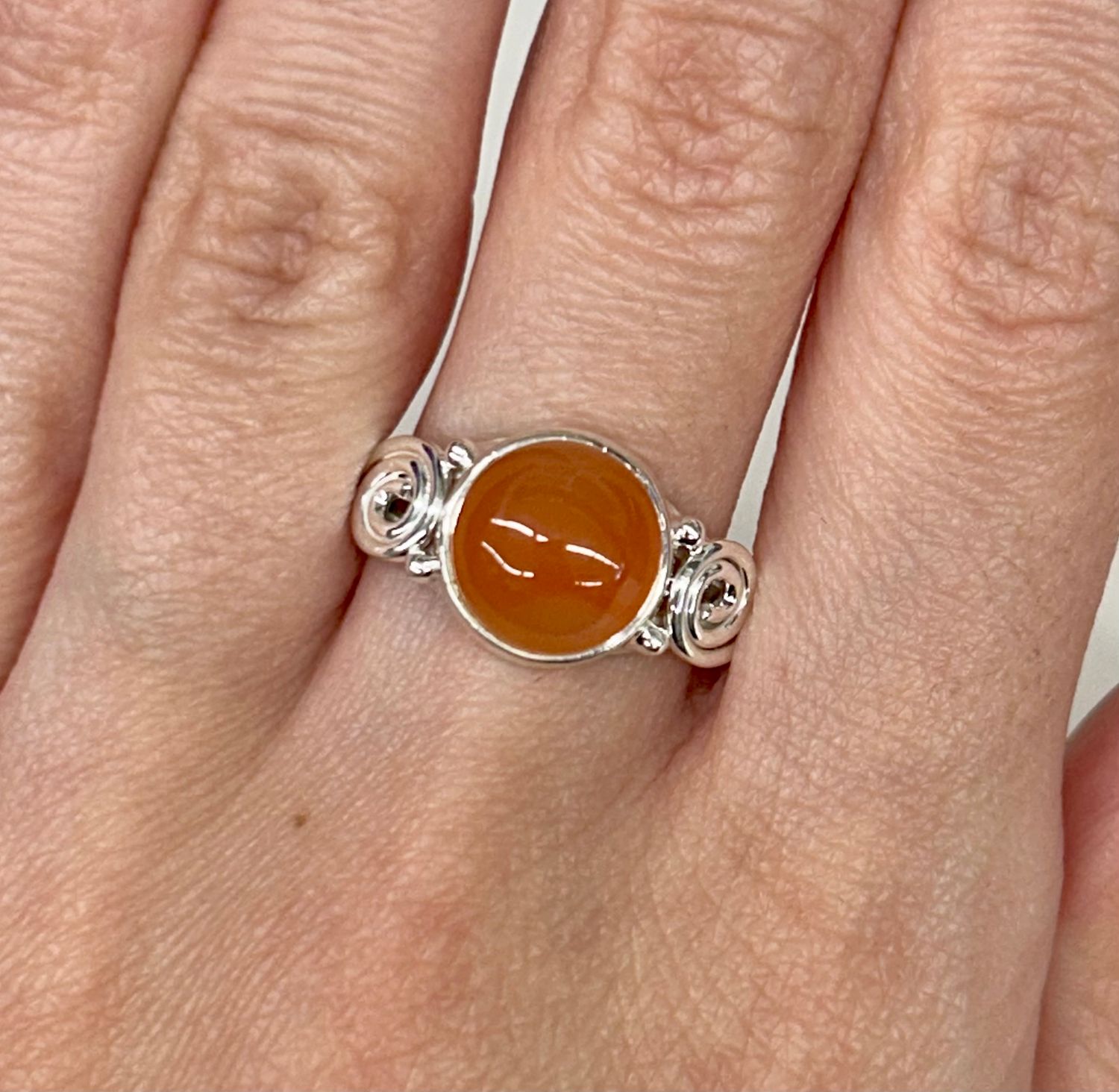 Carnelian Ring C - Size 9 Sterling Silver