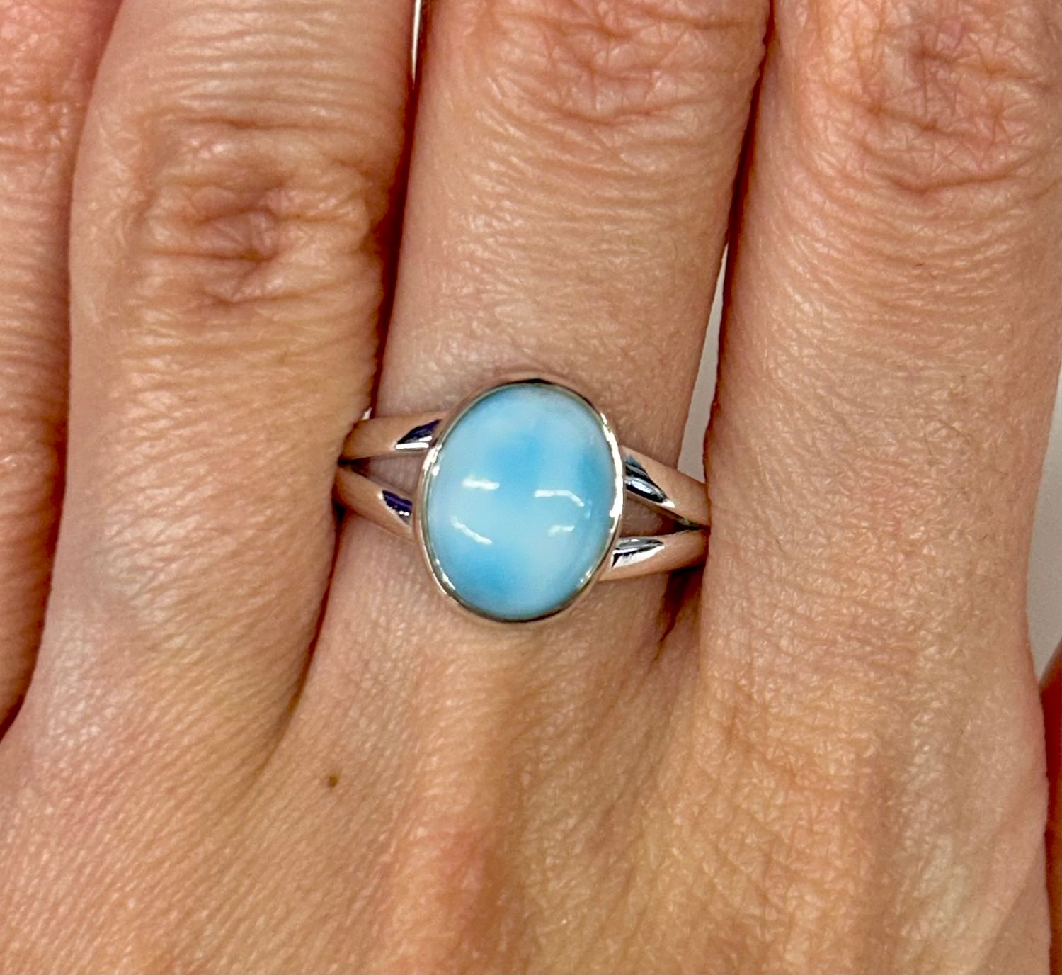 Larimar Ring A - Size 7 Sterling Silver