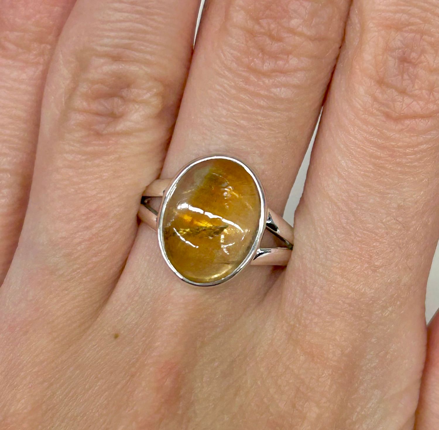 Citrine Ring B - Size 7 Sterling Silver