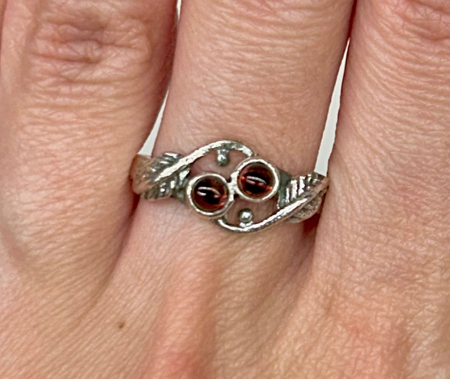 Garnet Ring B - Size 10 Sterling Silver